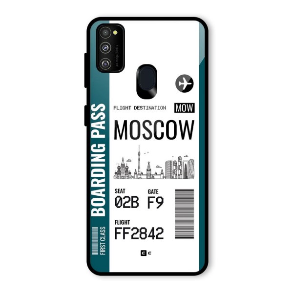 Moscow Boarding Pass Glass Back Case for Galaxy M21