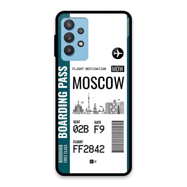 Moscow Boarding Pass Glass Back Case for Galaxy M32 5G