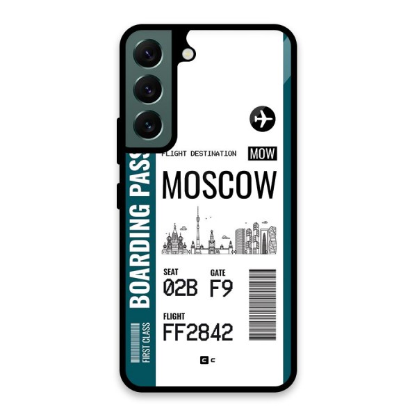 Moscow Boarding Pass Glass Back Case for Galaxy S22 5G