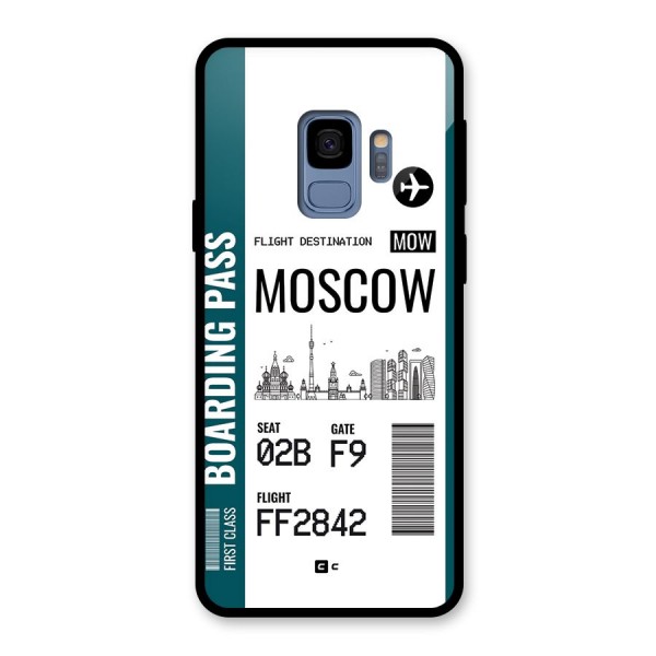 Moscow Boarding Pass Glass Back Case for Galaxy S9