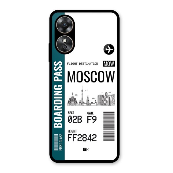 Moscow Boarding Pass Glass Back Case for Oppo A17