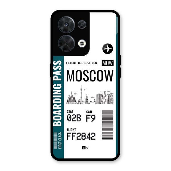 Moscow Boarding Pass Glass Back Case for Oppo Reno8 5G