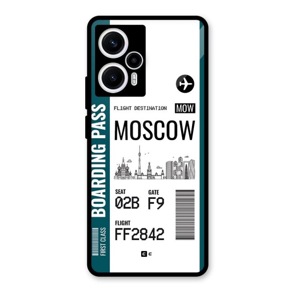 Moscow Boarding Pass Glass Back Case for Poco F5