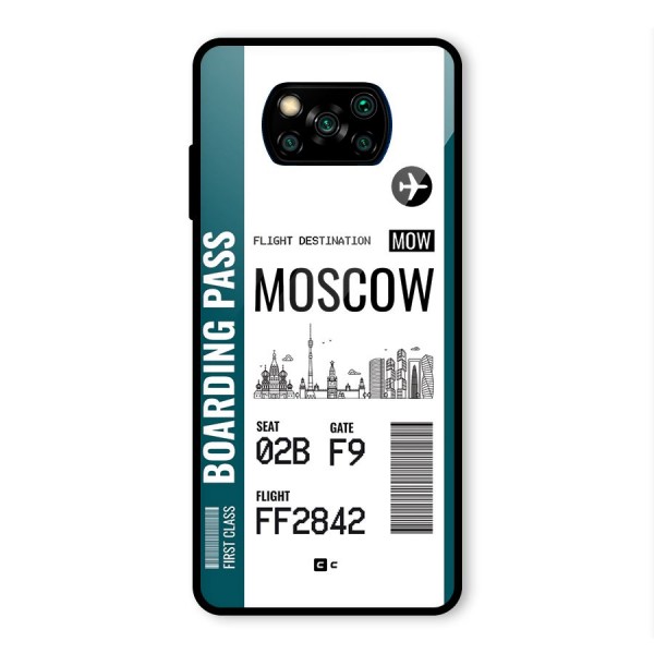 Moscow Boarding Pass Glass Back Case for Poco X3 Pro