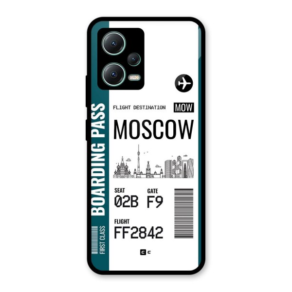 Moscow Boarding Pass Glass Back Case for Poco X5