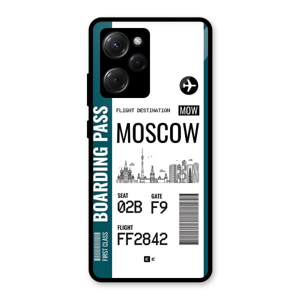 Moscow Boarding Pass Glass Back Case for Poco X5 Pro