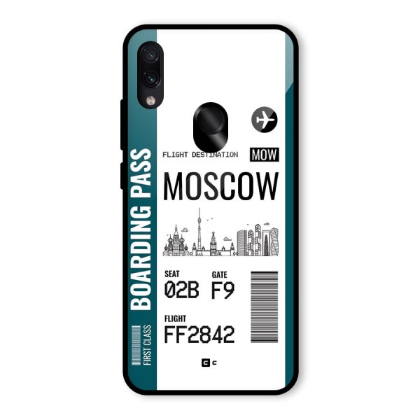 Moscow Boarding Pass Glass Back Case for Redmi Note 7S