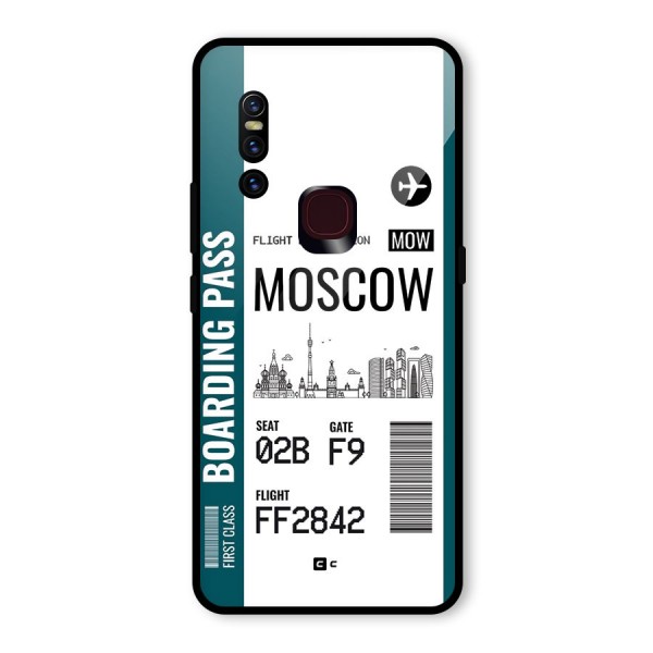 Moscow Boarding Pass Glass Back Case for Vivo V15