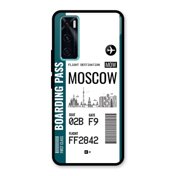 Moscow Boarding Pass Glass Back Case for Vivo V20 SE