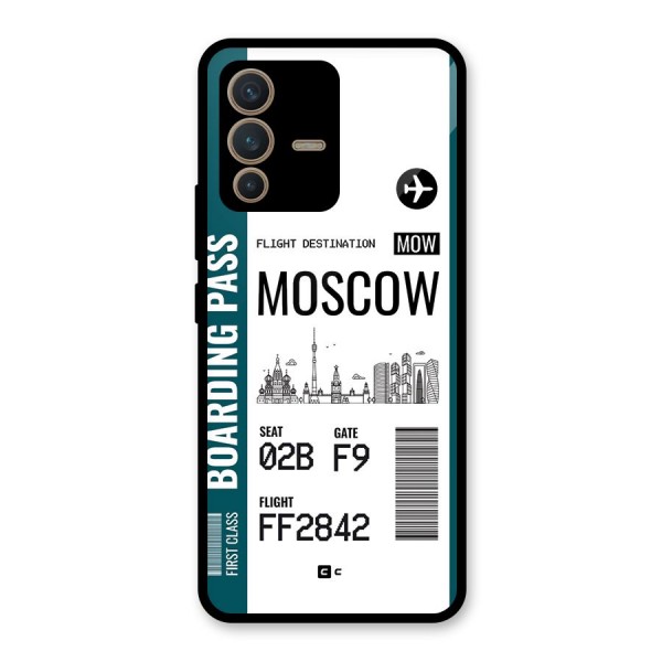 Moscow Boarding Pass Glass Back Case for Vivo V23 5G