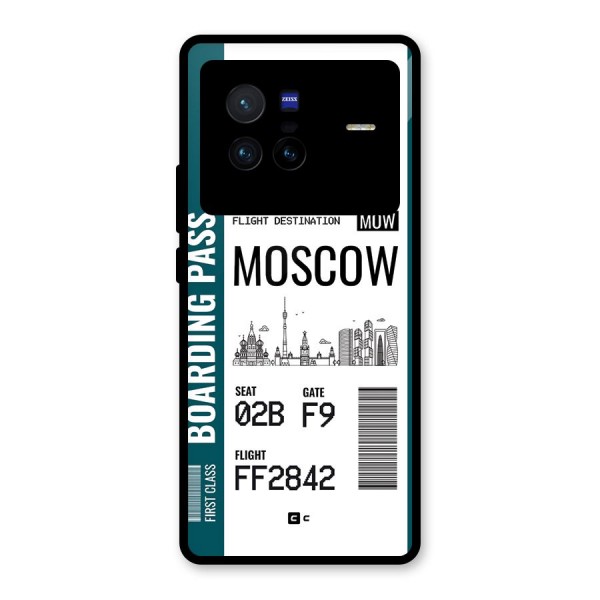 Moscow Boarding Pass Glass Back Case for Vivo X80