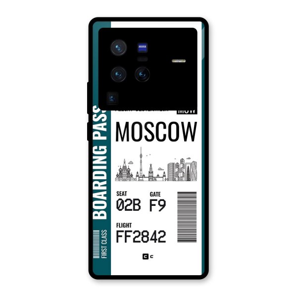 Moscow Boarding Pass Glass Back Case for Vivo X80 Pro