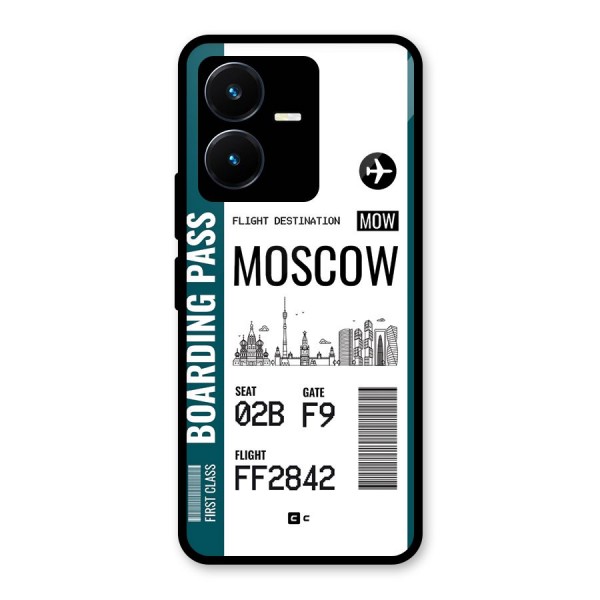 Moscow Boarding Pass Glass Back Case for Vivo Y22