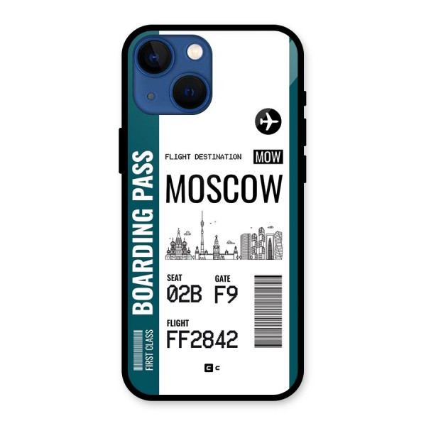 Moscow Boarding Pass Glass Back Case for iPhone 13 Mini