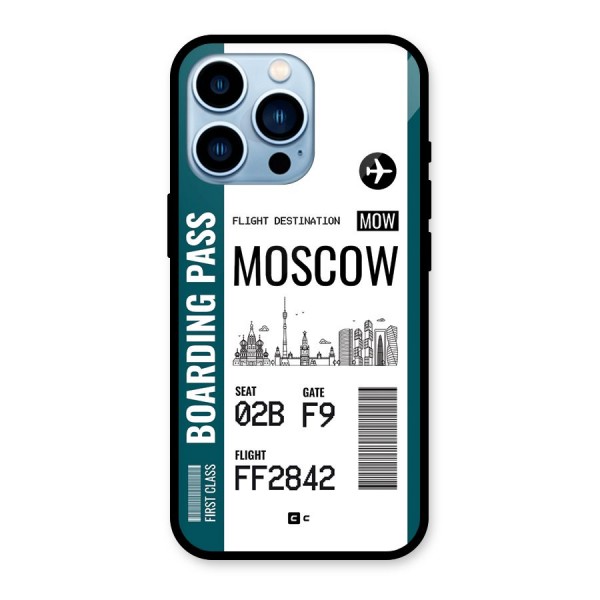 Moscow Boarding Pass Glass Back Case for iPhone 13 Pro