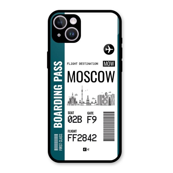 Moscow Boarding Pass Glass Back Case for iPhone 14 Plus