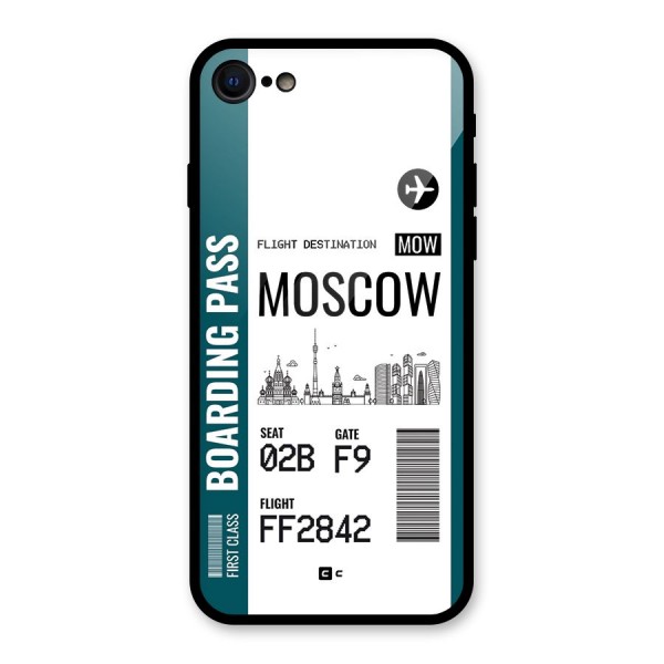 Moscow Boarding Pass Glass Back Case for iPhone 8