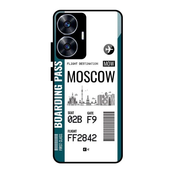 Moscow Boarding Pass Glass Back Case for realme C55