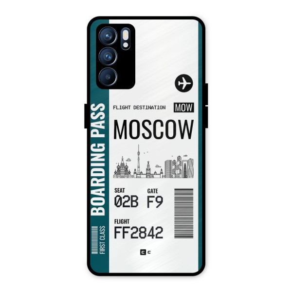 Moscow Boarding Pass Metal Back Case for Oppo Reno6 5G