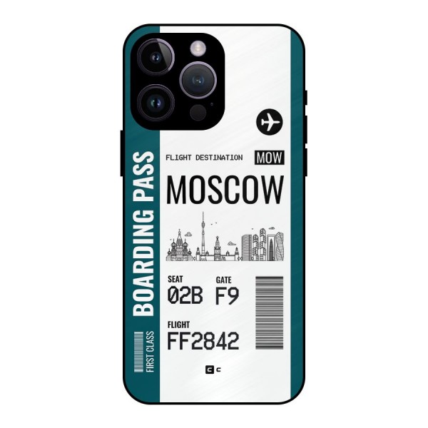 Moscow Boarding Pass Metal Back Case for iPhone 14 Pro Max