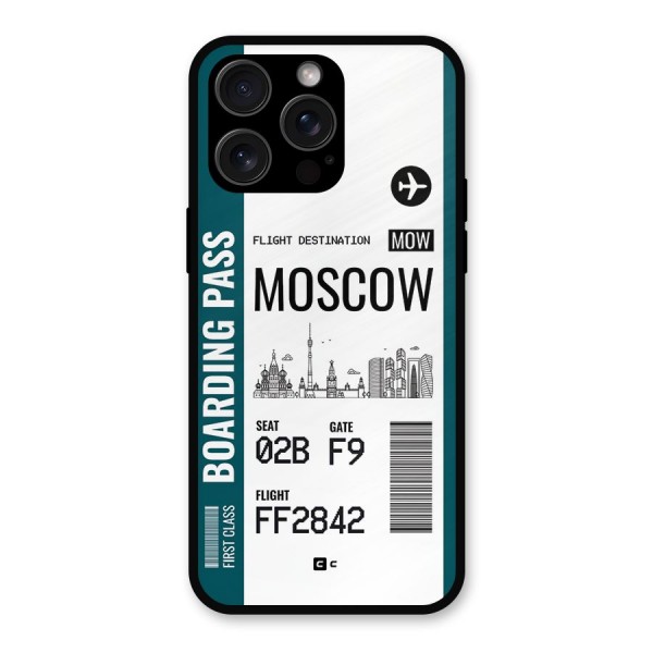 Moscow Boarding Pass Metal Back Case for iPhone 15 Pro Max