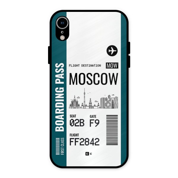 Moscow Boarding Pass Metal Back Case for iPhone XR