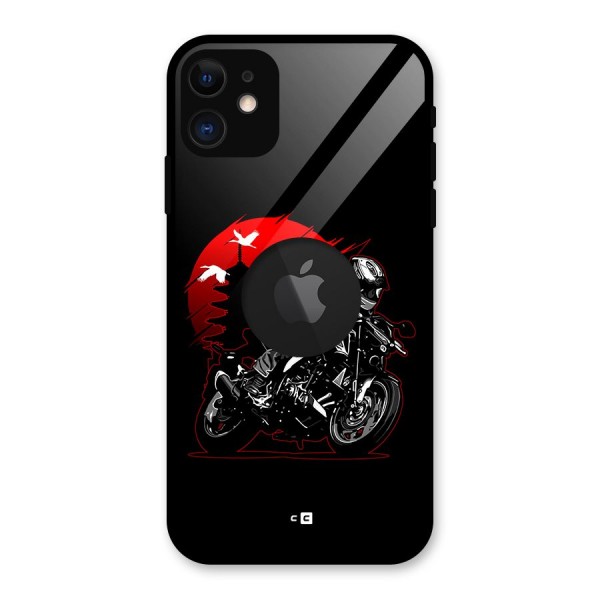 Moto Lean Glass Back Case for iPhone 11 Logo Cut