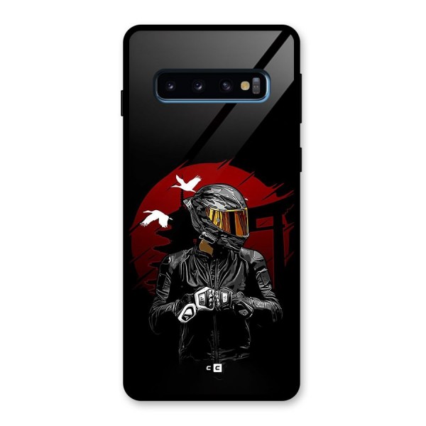 Moto Rider Ready Glass Back Case for Galaxy S10