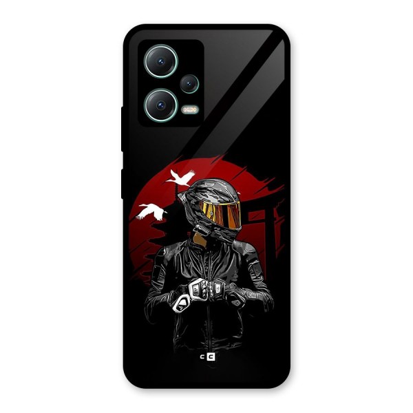 Moto Rider Ready Glass Back Case for Poco X5