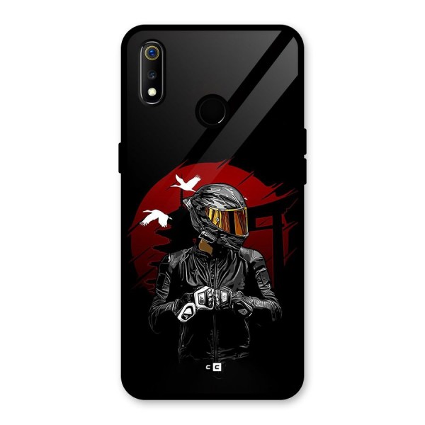 Moto Rider Ready Glass Back Case for Realme 3