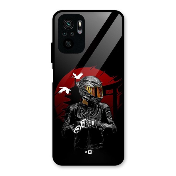 Moto Rider Ready Glass Back Case for Redmi Note 10S