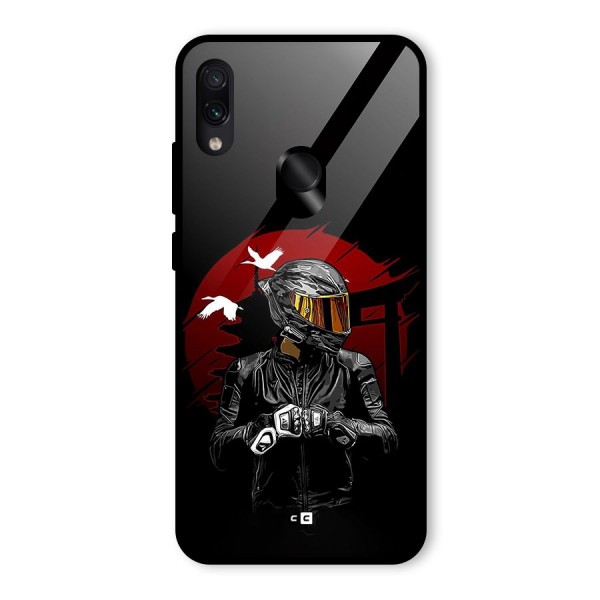 Moto Rider Ready Glass Back Case for Redmi Note 7