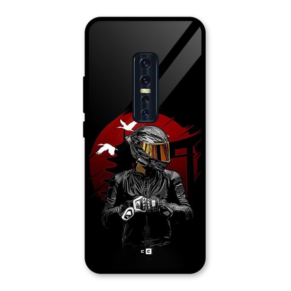 Moto Rider Ready Glass Back Case for Vivo V17 Pro