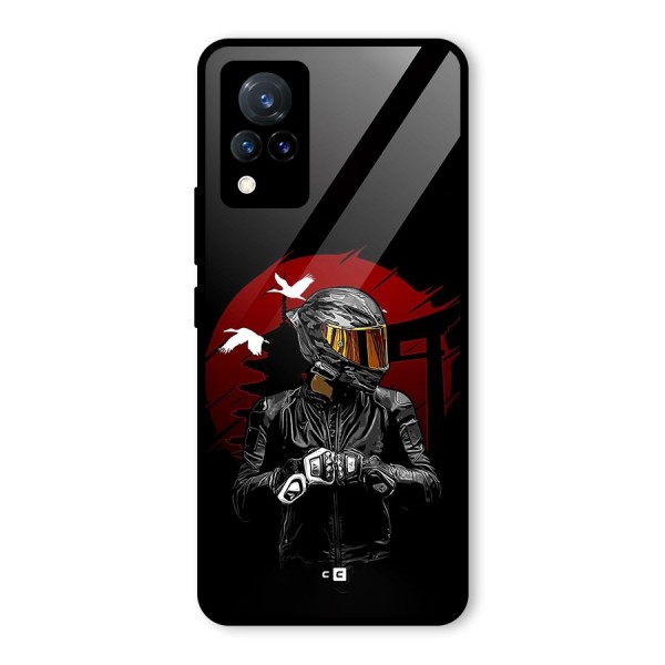 Moto Rider Ready Glass Back Case for Vivo V21 5G