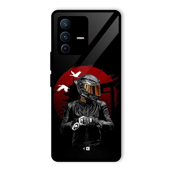 Moto Rider Ready Glass Back Case for Vivo V23 Pro