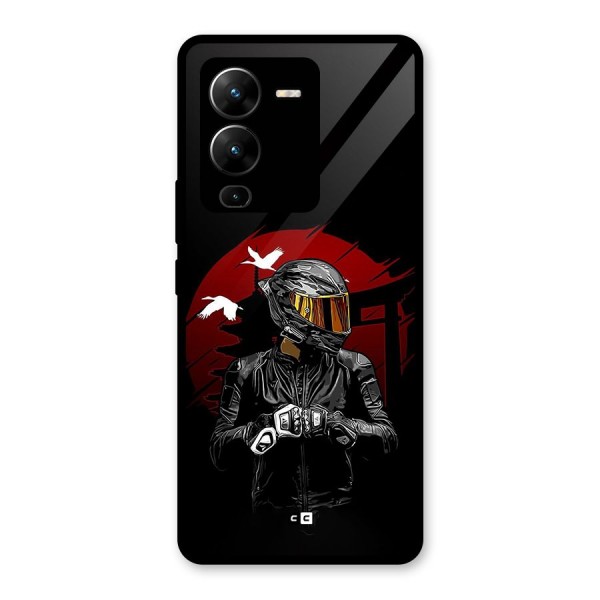 Moto Rider Ready Glass Back Case for Vivo V25 Pro