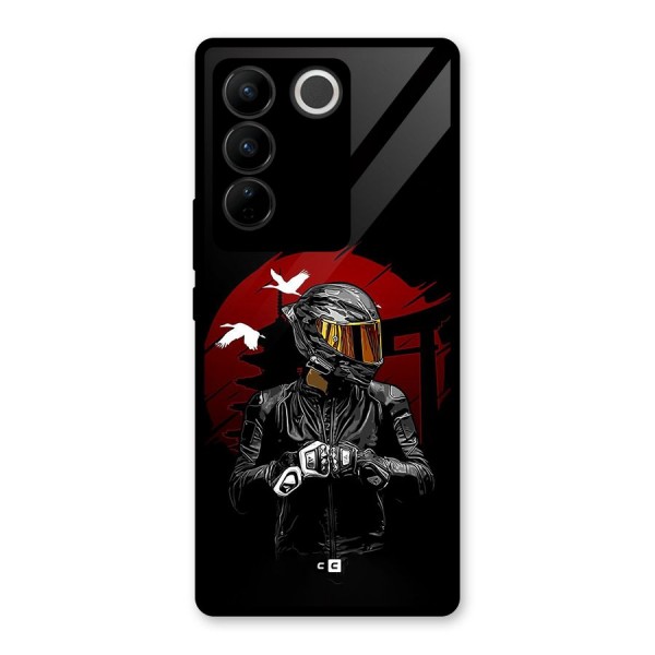 Moto Rider Ready Glass Back Case for Vivo V27 Pro