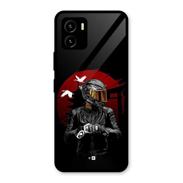 Moto Rider Ready Glass Back Case for Vivo Y15s