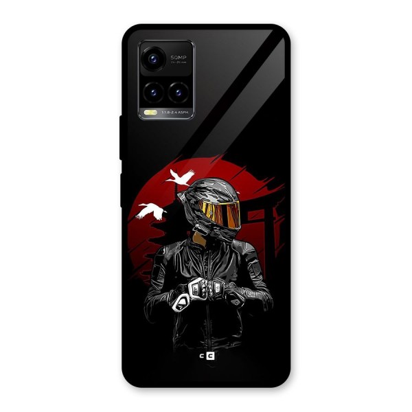 Moto Rider Ready Glass Back Case for Vivo Y21G