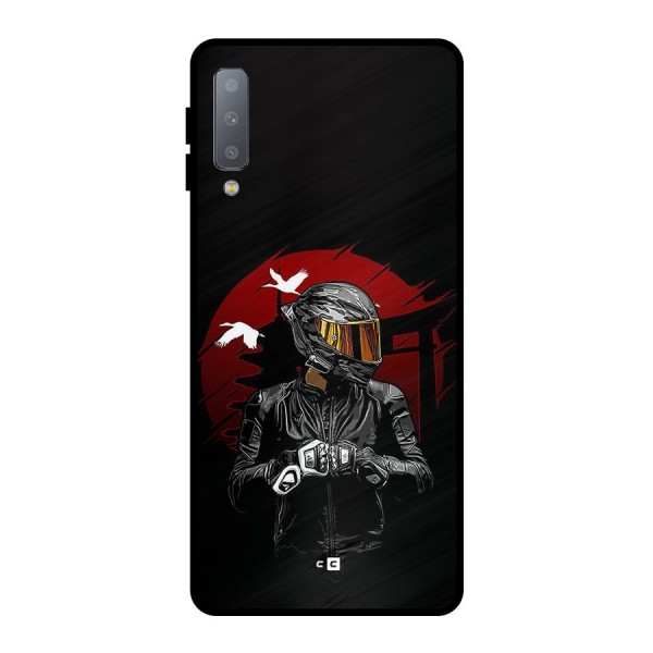 Moto Rider Ready Metal Back Case for Galaxy A7 (2018)