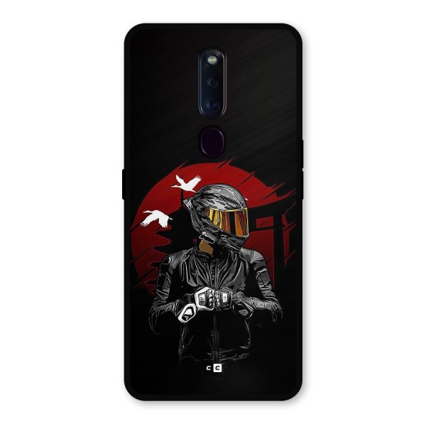 Moto Rider Ready Metal Back Case for Oppo F11 Pro