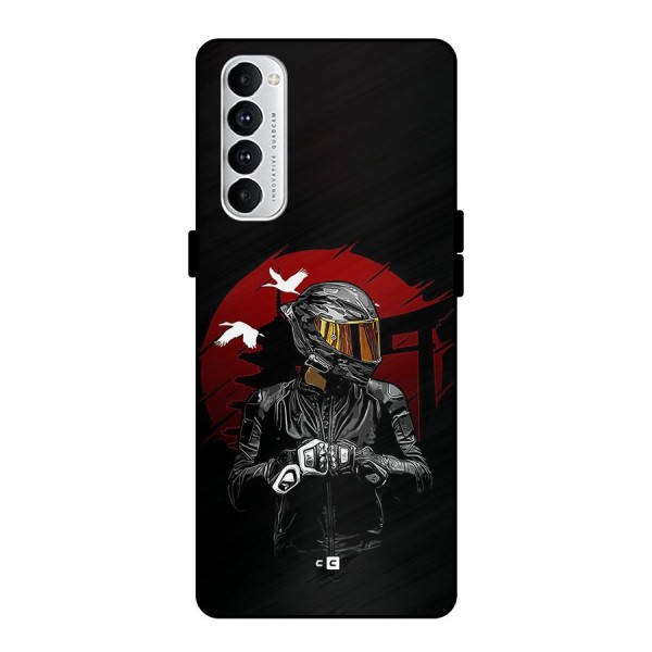 Moto Rider Ready Metal Back Case for Oppo Reno4 Pro