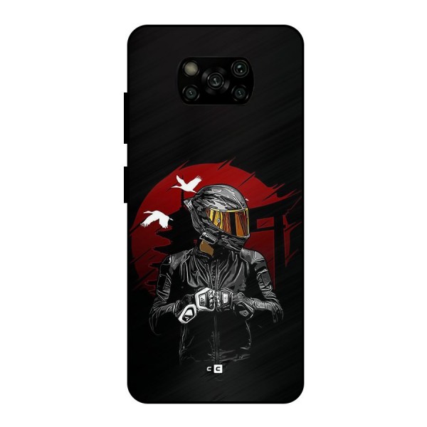 Moto Rider Ready Metal Back Case for Poco X3