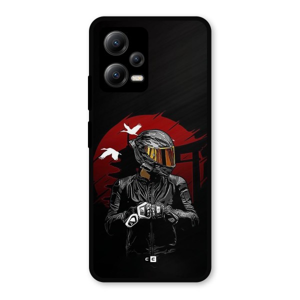 Moto Rider Ready Metal Back Case for Poco X5