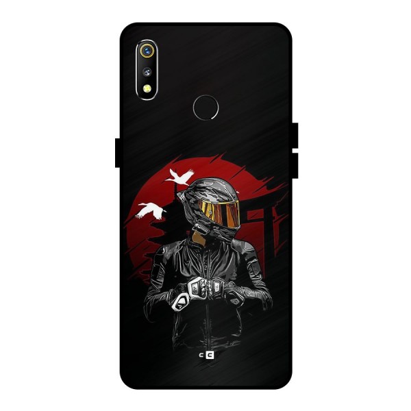 Moto Rider Ready Metal Back Case for Realme 3