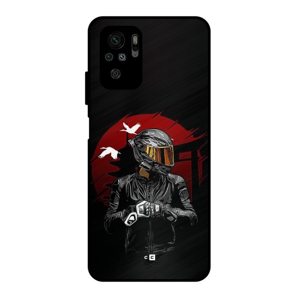 Moto Rider Ready Metal Back Case for Redmi Note 10