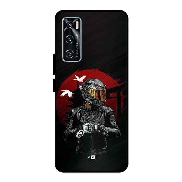 Moto Rider Ready Metal Back Case for Vivo V20 SE