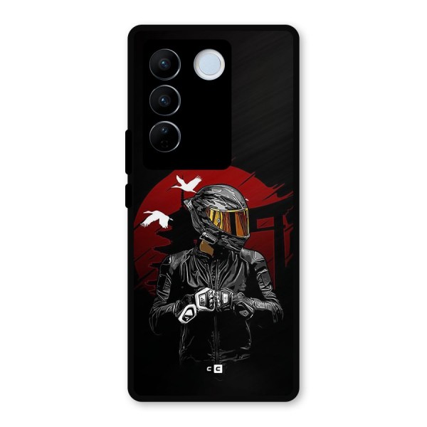 Moto Rider Ready Metal Back Case for Vivo V27 Pro