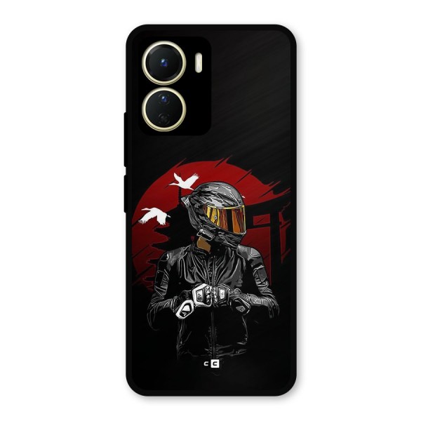 Moto Rider Ready Metal Back Case for Vivo Y16