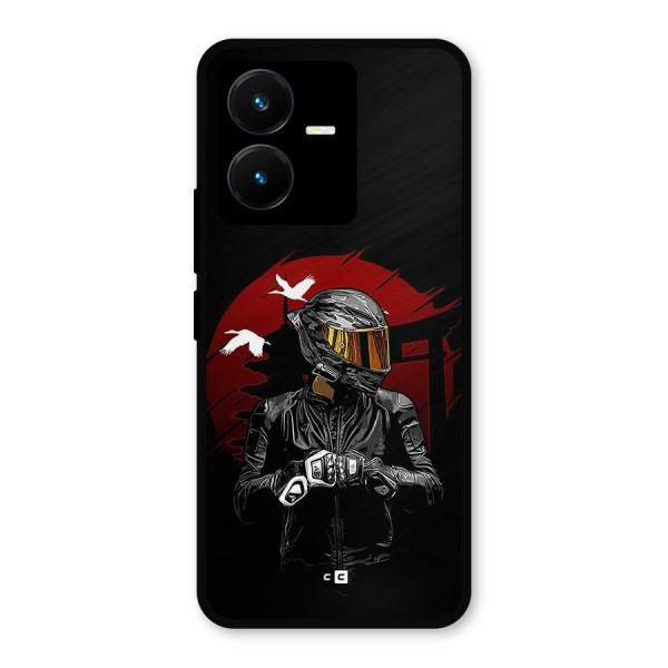 Moto Rider Ready Metal Back Case for Vivo Y22s